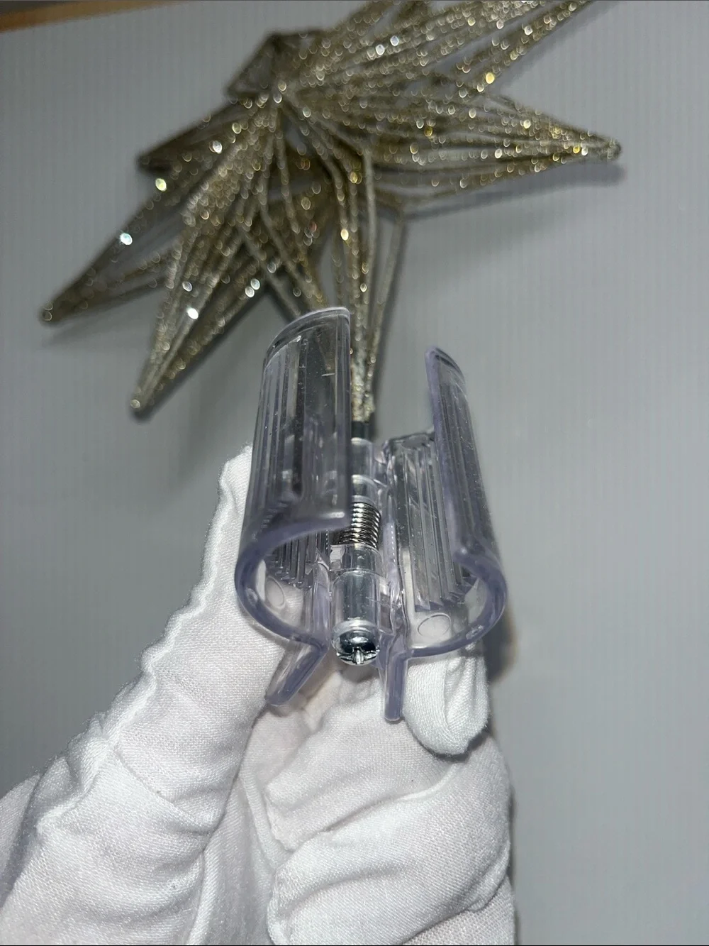 Glittered gold and silver Star Tree Topper - Silver